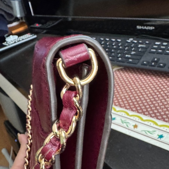 Tory bunch Elegant Burgundy Quilted Chain Bag - Picture 12 of 17
